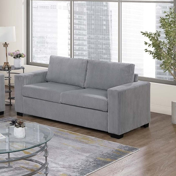 Elegant Simple Sofa Set With Console Cup Holder And Loveseat