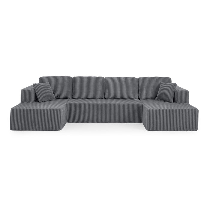 Modern Minimalist U - Shape Modular Sectional Sofa