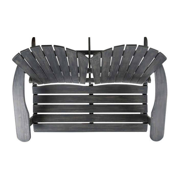 Outdoor Adirondack Rocking Loveseat With Hand Crafted Details