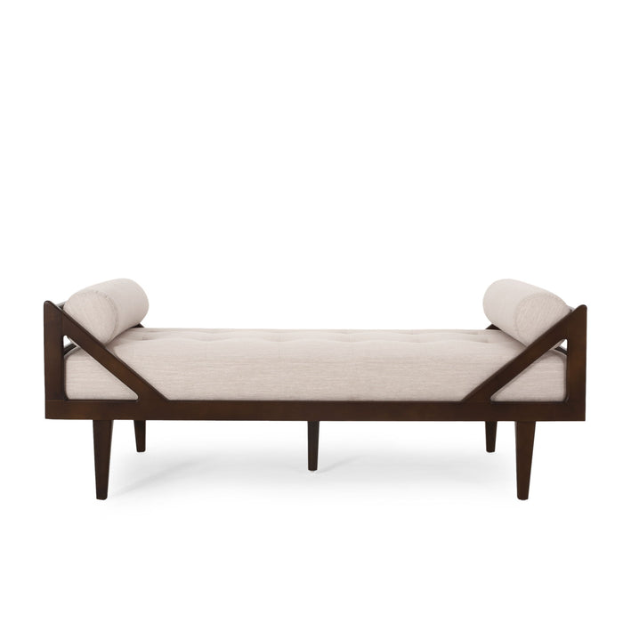 Chic Contemporary Chaise Lounge With Button Tufting And Bentwood Structure