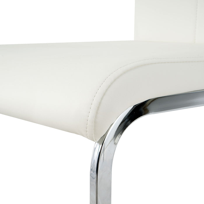 Modern Dining Chairs With Padded Seat And Metal Legs