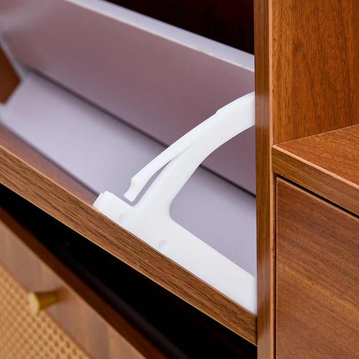 The Modern Minimalist Shoe Cabinet, Suitable For A Variety Of Styles Including Nordic, Japanese, And Industrial - Walnut