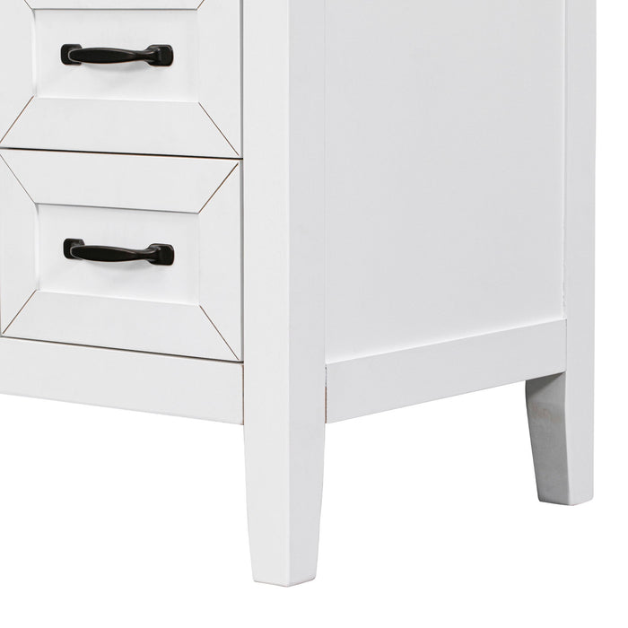 Modern Bathroom Vanity Base Only, 2 Doors And 3 Drawers