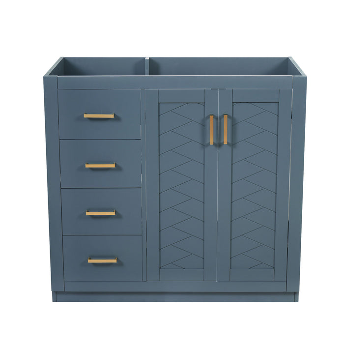 Retro Style Bathroom Vanity, 3 Drawers & Soft Closing Doors