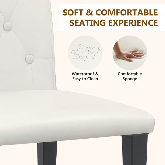 Dining Chairs With Ergonomic Buckle Backrest For Family Dining Rooms