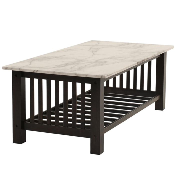 3 Piece Occasional Table Set, 1 Coffee Table And 2 End Tables, Open Storage Design - Walnut