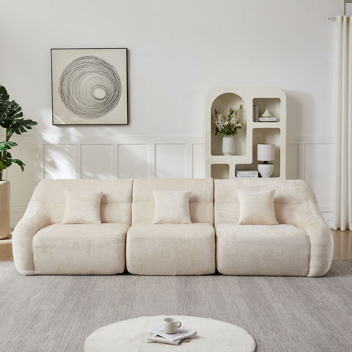 Luxury Curved Corner Sectional Sofa With 4 Pillows