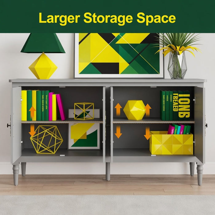 Vintage Buffet Cabinet With Adjustable Shelves