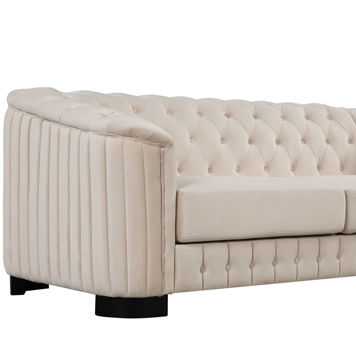 Upholstered Loveseat Sofa With Thick Removable Seat Cushion