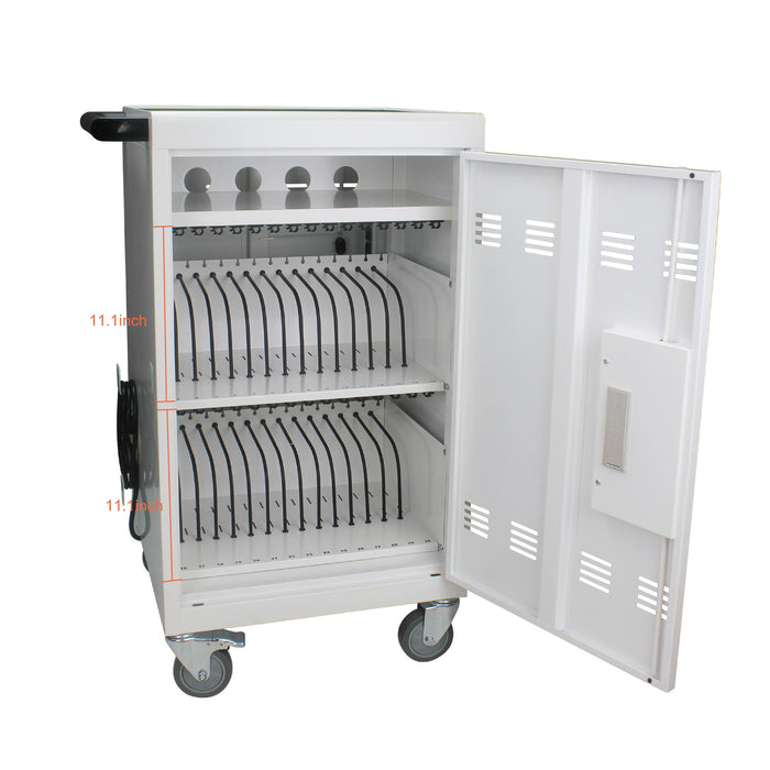 Mobile Charging Cart And Cabinet For Tablets Laptops 30 Device With Combination Lock
