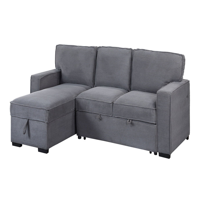 Territory - Pull Out Sofa Bed With Design - Dark Gray