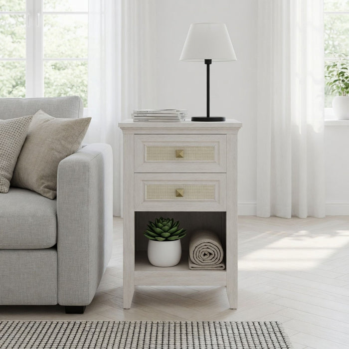 Nightstand With 2 Drawers Bedside Table