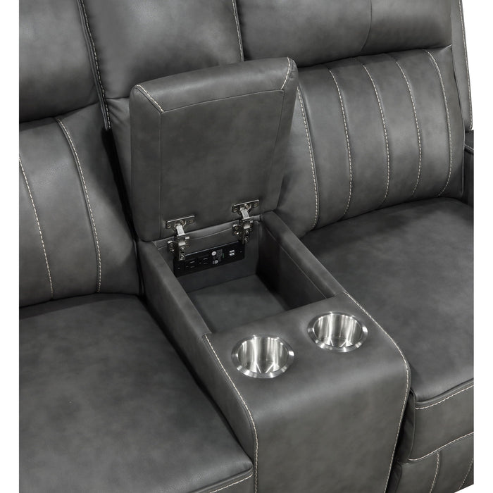 Forrest - Motion Reclining Loveseat With Console - Gray