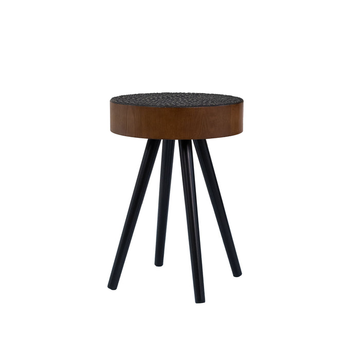 Round Coffee Table With Carved Top For Living Room