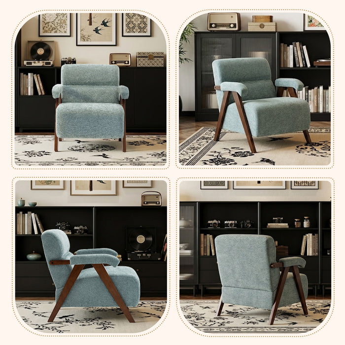Modern Accent Chair With Tufted Armchair For Reading Room