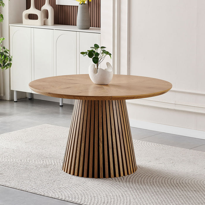 Round Dining Table For Dining Room - Natural Wood