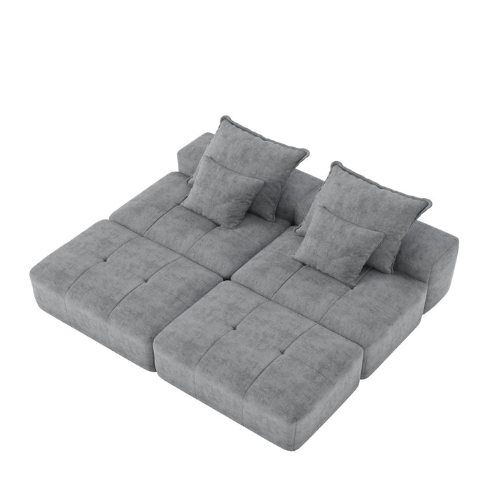 Modern Oversized, Modular Sectional Sofa With Pillows