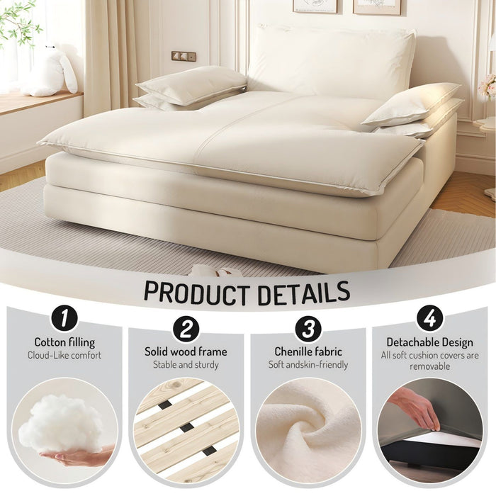 Modern Oversized Double Chaise Lounge Chair