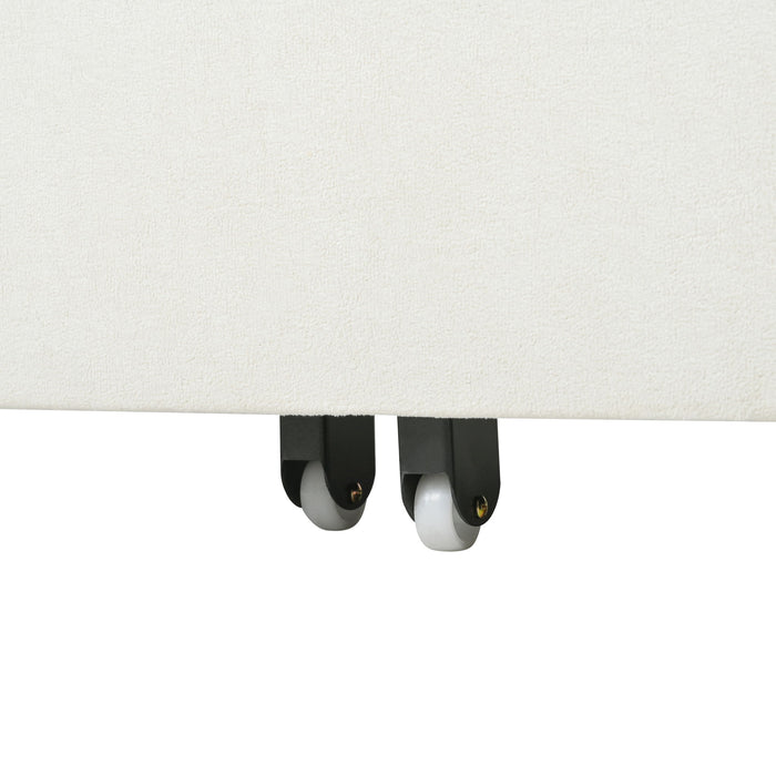 Convertible Pull Out Sofa Bed Queen Size, 3 In 1 With Side Storage