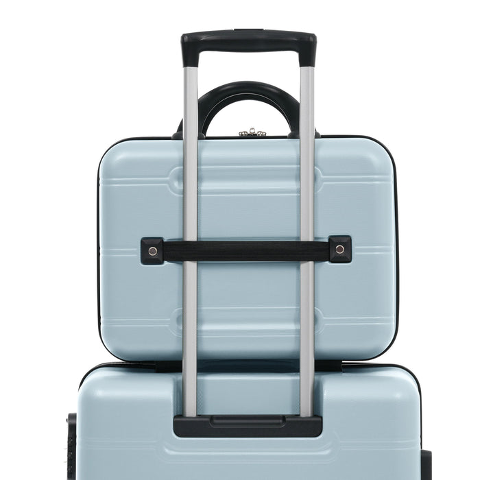 6 Piece Lightweight Hardshell Luggage Set With Double Spinner Wheels, Password Lock