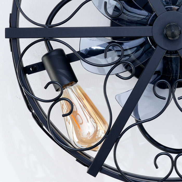 Mounting Type Ceiling Fan, Reversible Motor, DC Remote Control, 6 Speed Ceiling Fan - Matte Black