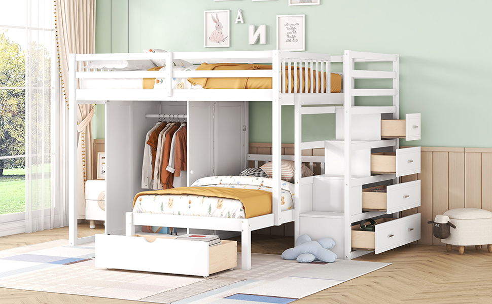 Bunk Bed With Wardrobe, Drawers