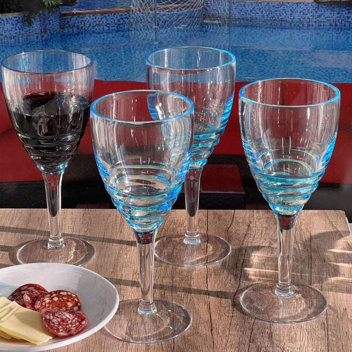 Swirl Plastic Wine Glasses (Set of 4)
