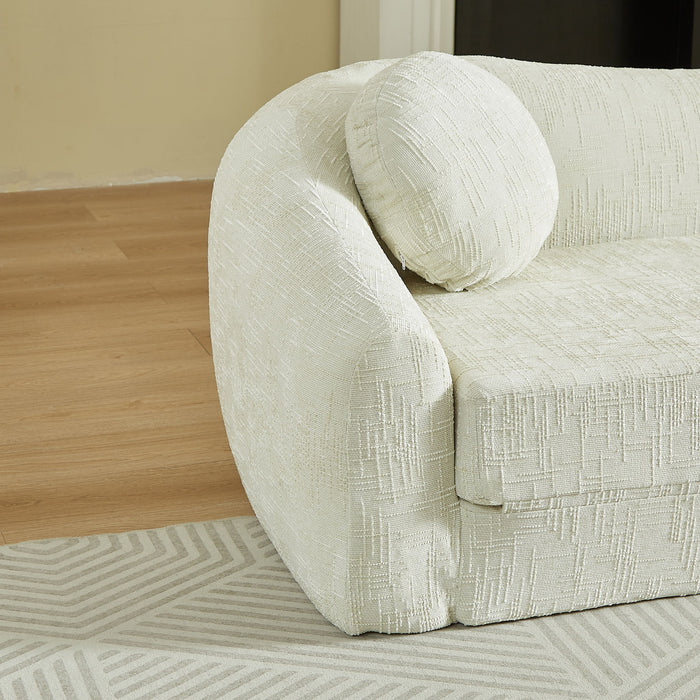 Curved Convertible Sofa, 2 In 1 Frameless Folding Sofa Bed With Pull Out Base And Deep Seat