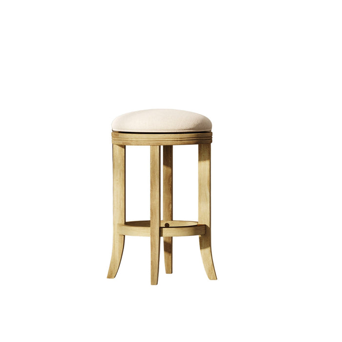 Backless Swivel Stool With Upholstered Seat
