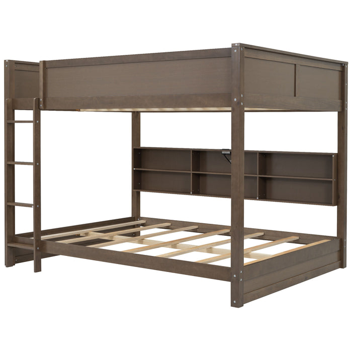 Bunk Bed With Storage Cabinets And USB Ports