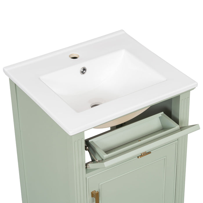Bathroom Vanity With Sink, Adjustable Shelf, Tilt-Out Drawer
