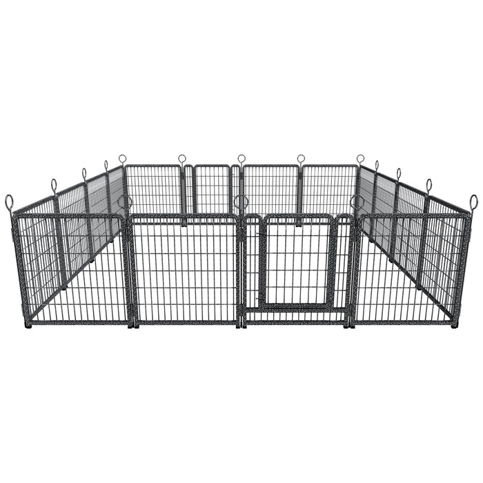 Heavy Duty Dog Playpen Outdoor 16 Piece Panels - Snow Leopard