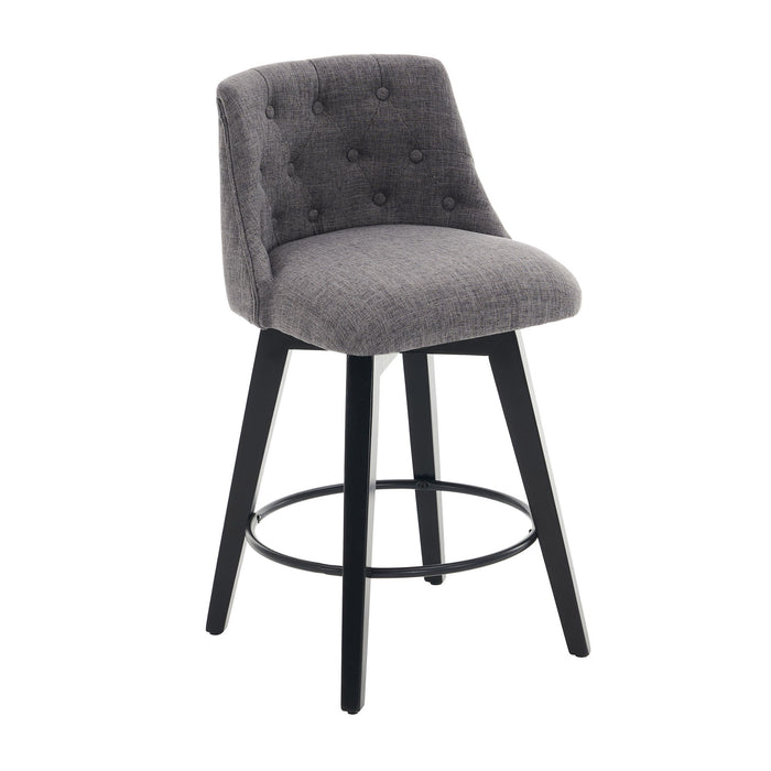 Swivel Bar Stools & Button Tufted Back (Set of 2)