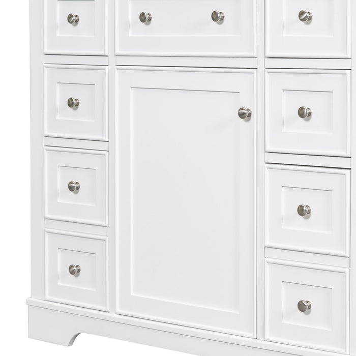 Modern Bathroom Vanity Base Only With 1 Cabinet And 6 Drawers