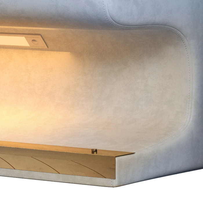 Modern Upholstered Entryway Bench With LED Sensor Light
