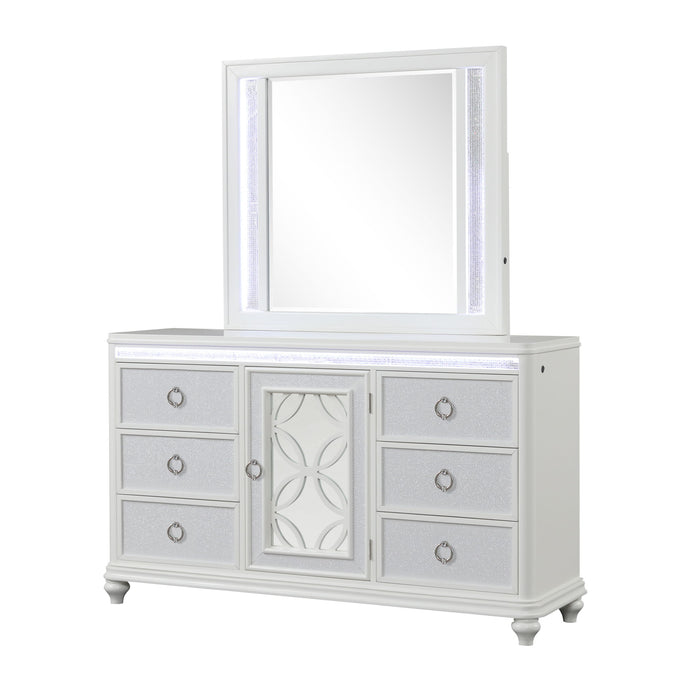 Abigale - Mirror For Dresser Top Made With LED (Includes Only Mirror) - White