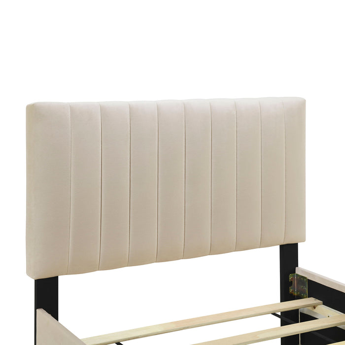 Upholstered Design Platform Bed With Trundle