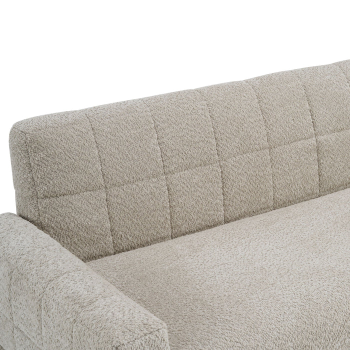 Modern Loveseat Sofa, 2 Seater With Square Arms For Living Room