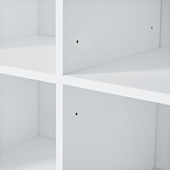 Freestanding Bathroom Storage Cabinet With Doors And Drawers, Adjustable Shelf, Open Shelves - White