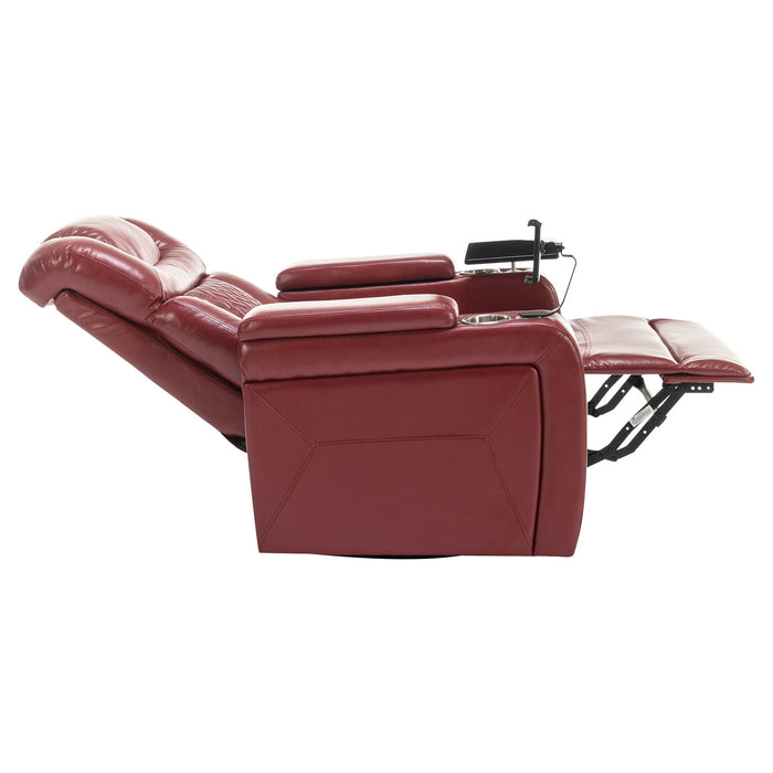 270 Degree Swivel Power Recliner With Tray Table, Phone Holder, Cup Holder, USB Port