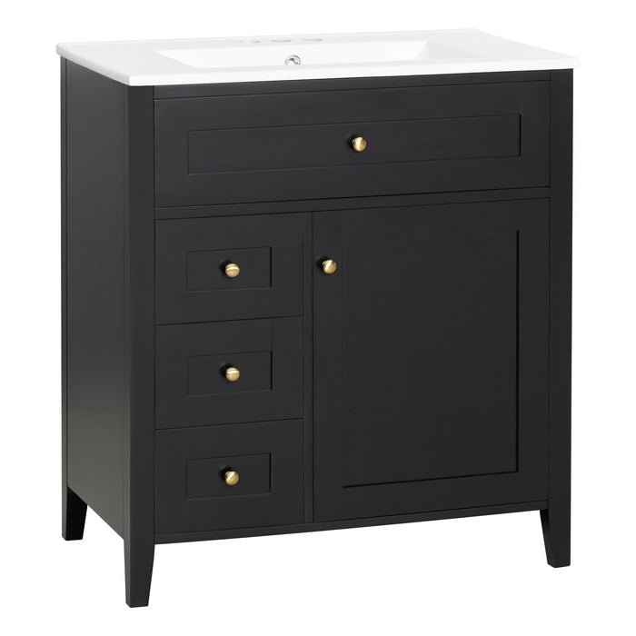 Bathroom Vanity With Sink, 3 Drawers And Adjustable Shelf, Freestanding Storage Unit