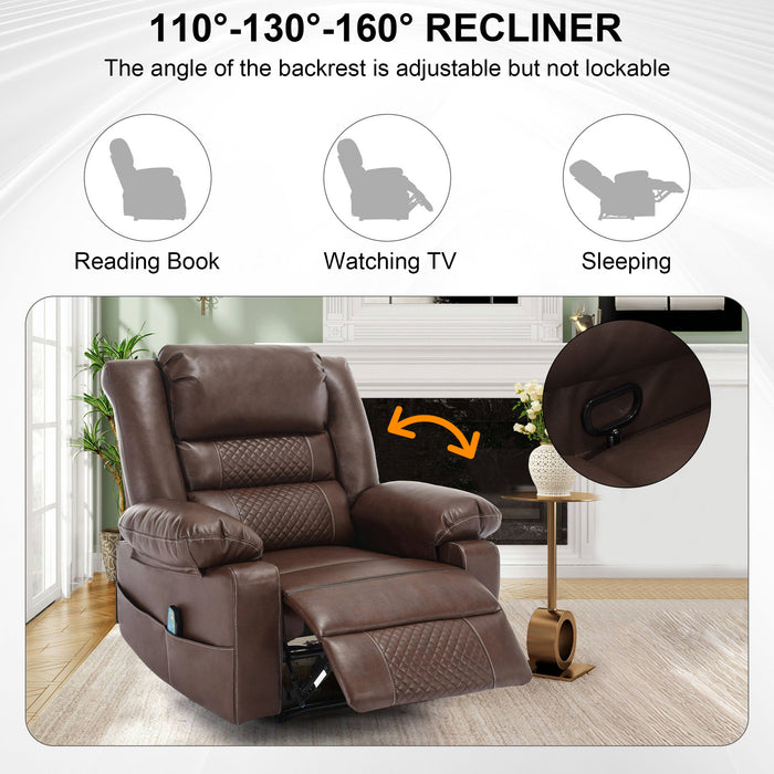Breathable Leather Massage Recliner Manual Chair