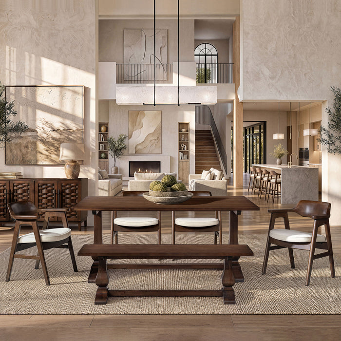 Hayes - Curved Dining Arm Chair - Light Beige