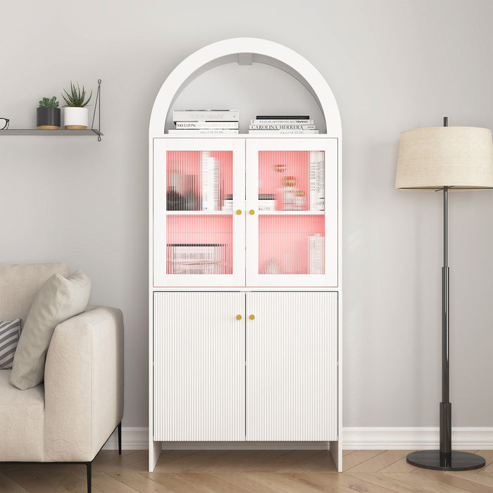 Modern Tech Inspired Dome Cabinet With LED Lighting