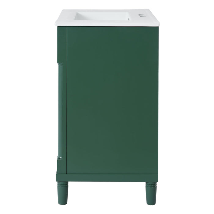 Bathroom Vanity With Sink, Freestanding Storage Cabinet & 2 Drawers And Soft Closing Door, Solid Legs, Frame, Basin,