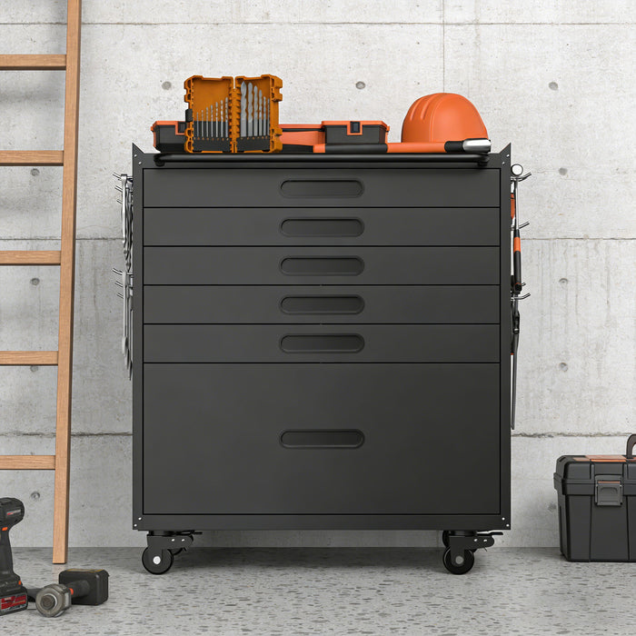 Rolling Tool Cabinet Heavy Duty Garage Storage With Lockable Doors