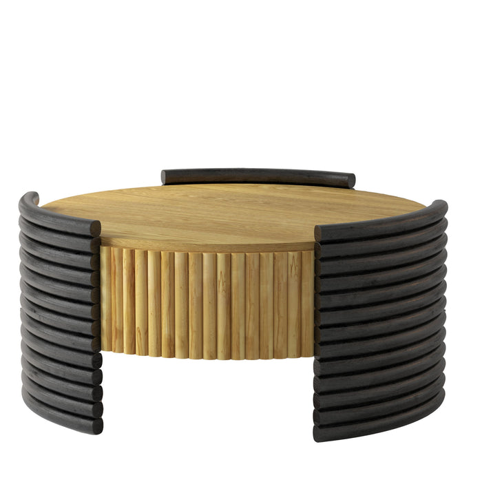 Modern Colorblocked Striped Coffee Table With Flip Top Storage