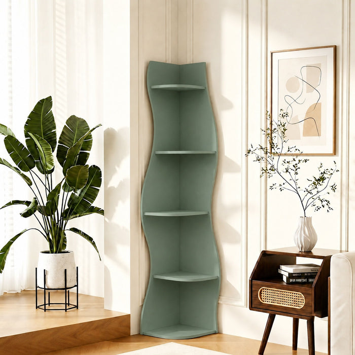 5 Tier S - Shaped Corner Shelf For Living Room
