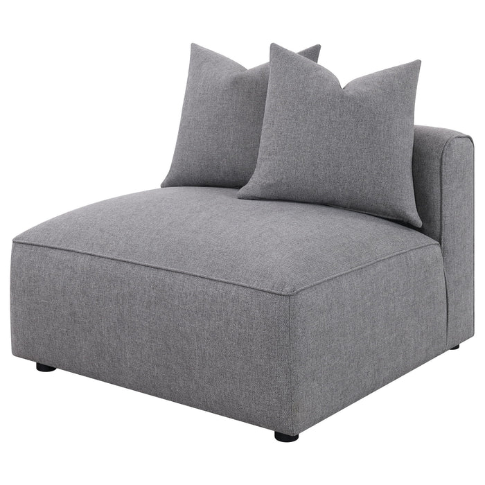 Amherst - Armless Chair With Accent Pillow - Gray