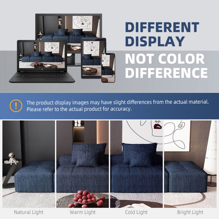 Modern Oversized Diy Combination Modular Sectional Sofa & Pillows